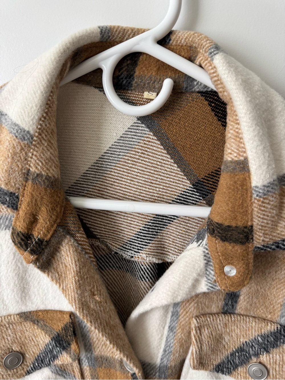 Plaid Button-Up Shacket Jacket - Picture 3 of 5